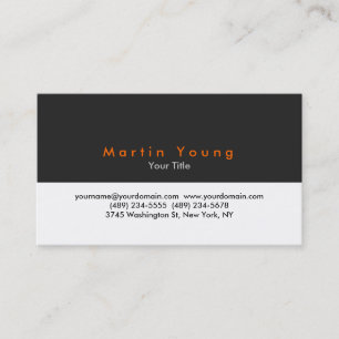 Graue Orange White Beruflich Business Card Visitenkarte