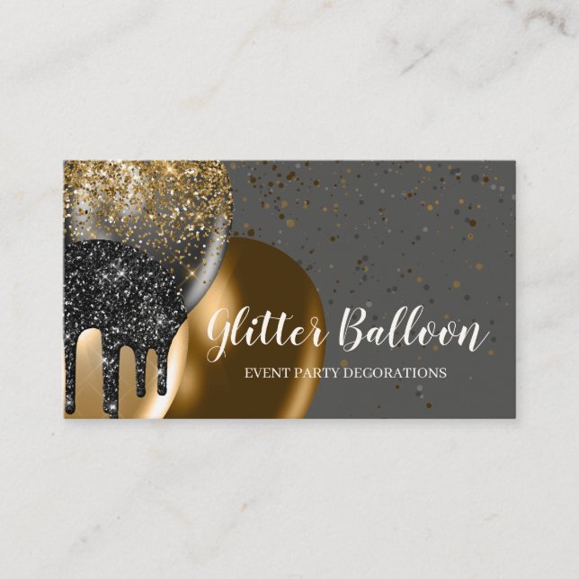 Graue Party Dekoration Veranstaltungsplan Geburtst Visitenkarte (Vorderseite)