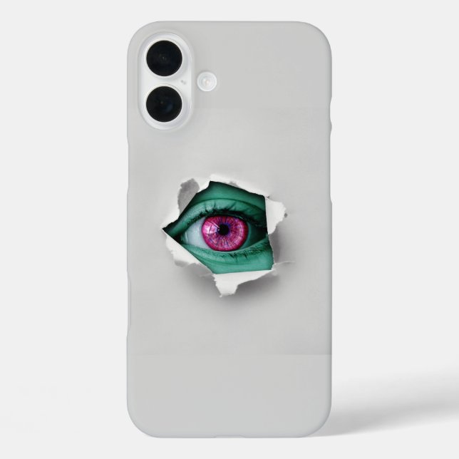 Graue Peeking Eye Phone Case (Rückseite)