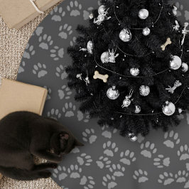 Graue Pet PW Print Muster Weihnachtsbaum Rock Polyester Weihnachtsbaumdecke