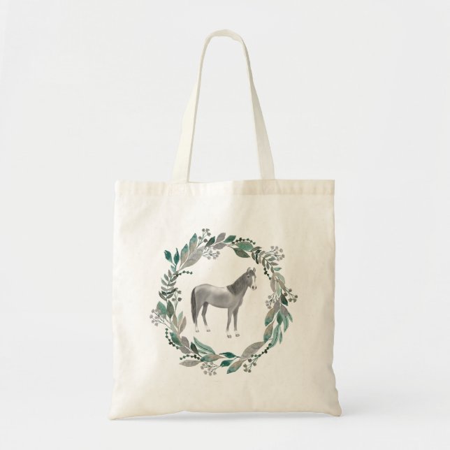 Graue Pferd-Tasche Tragetasche (Vorne)