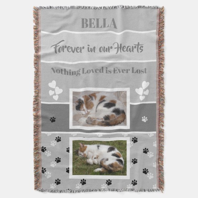 Graue Pfoten mit Namen und Fotos Decke (Vorderseite Vertikal)