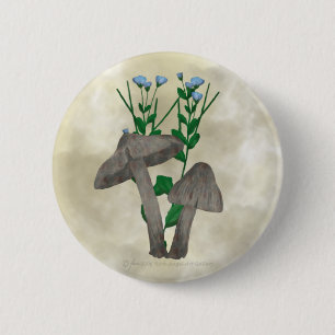 Graue Pilze und Flachs-Knopf Button