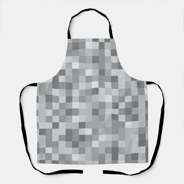 Graue Pixel Schürze (Vorderseite)