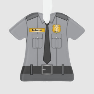 Graue Polizei-Offizier-Uniform personalisiert Ornament