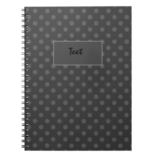 Graue Polka dot , Polka dot , Schwarz-Weiß Notizblock (Vorderseite)