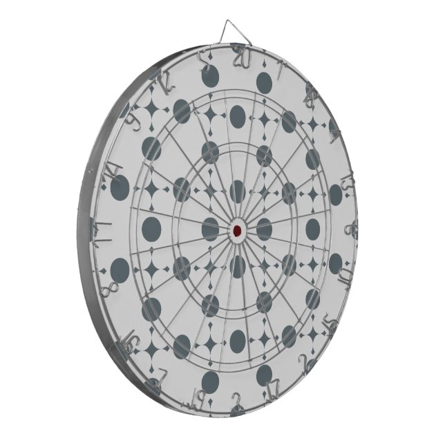 Graue Polka Dots, Polka Dot Pattern, Dots, Dotter Dartscheibe (Vorderseite Links)