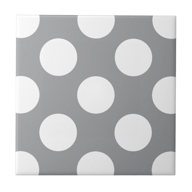Graue Polka Dots, Polka Dot Pattern, Dots, Dotter Fliese (Vorderseite)