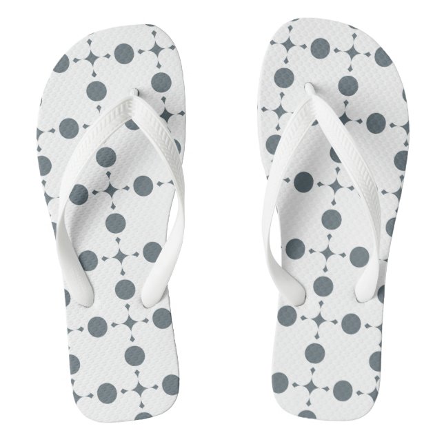 Graue Polka Dots, Polka Dot Pattern, Dots, Dotter Flip Flops (Fußbett)
