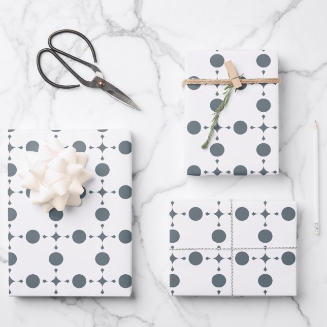 Graue Polka Dots, Polka Dot Pattern, Dots, Dotter Geschenkpapier Set (Vorderseite)