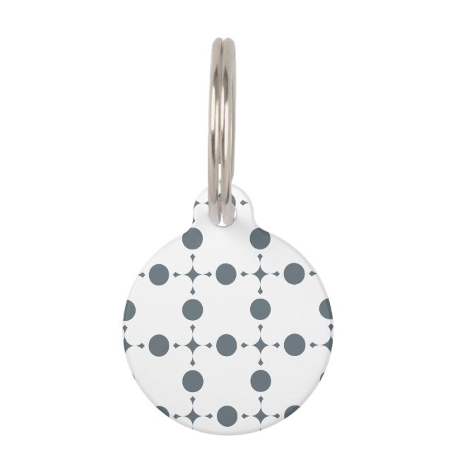 Graue Polka Dots, Polka Dot Pattern, Dots, Dotter Haustiermarke (Vorderseite)