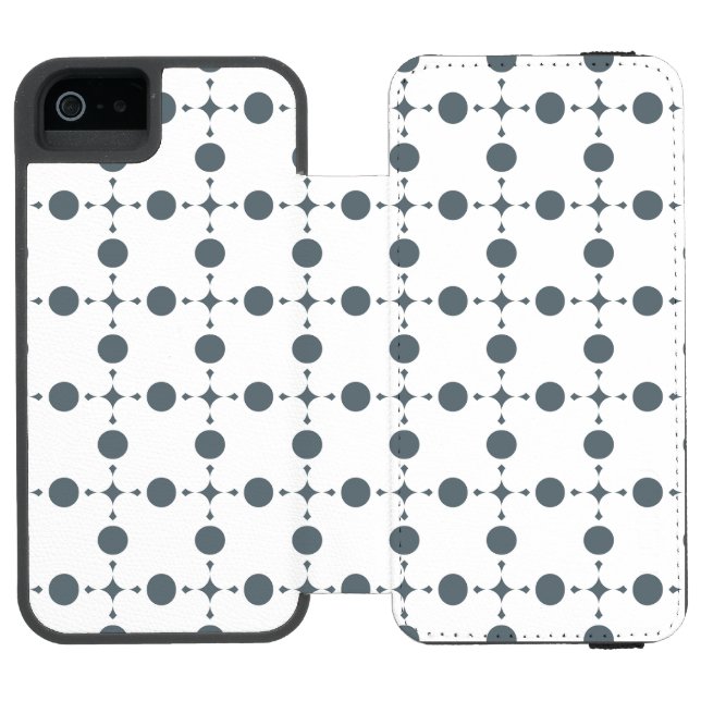 Graue Polka Dots, Polka Dot Pattern, Dots, Dotter Incipio iPhone Geldbeutel-Hülle (Folio Geöffnet)
