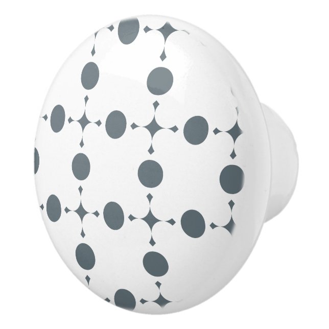 Graue Polka Dots, Polka Dot Pattern, Dots, Dotter Keramikknauf (Rechts)
