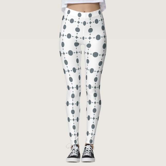 Graue Polka Dots, Polka Dot Pattern, Dots, Dotter Leggings (Vorderseite)