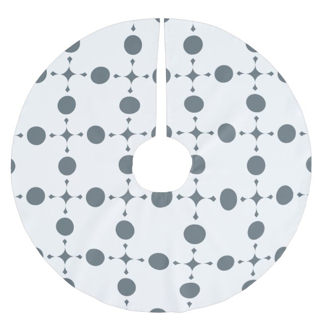 Graue Polka Dots, Polka Dot Pattern, Dots, Dotter Polyester Weihnachtsbaumdecke (Vorderseite)