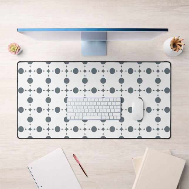 Graue Polka Dots, Polka Dot Pattern, Dots, Dotter Schreibtischunterlage (Büro 1)