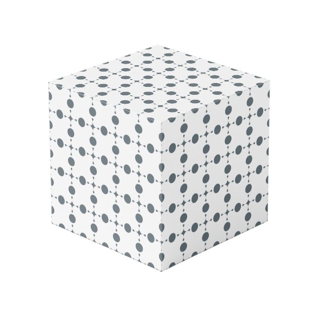Graue Polka Dots, Polka Dot Pattern, Dots, Dotter Würfel (Vorderseite Schrägansicht)