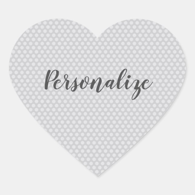 Graue Polka Herz-Aufkleber (Vorderseite)