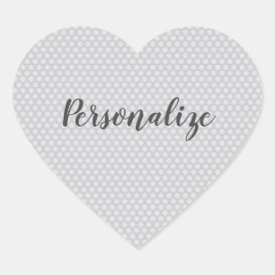 Graue Polka Herz-Aufkleber