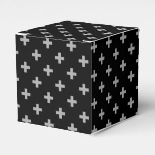 Graue Polka-Kreuze auf schwarz Geschenkschachtel