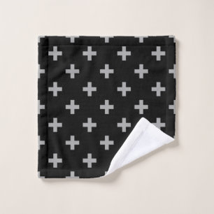 Graue Polka-Kreuze auf schwarz Waschlappen