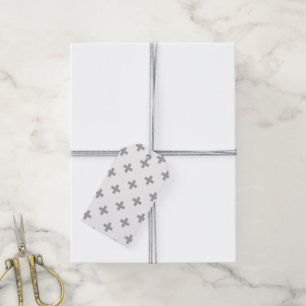 Graue Polka-Kreuze auf weiß Geschenkanhänger