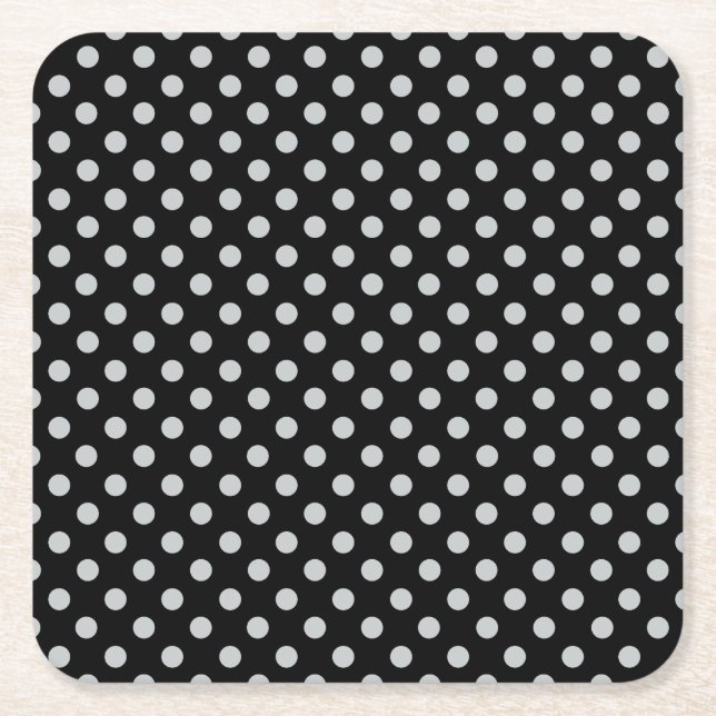 Graue Polka-Punkte ändern Alle Farbklick anpassen Rechteckiger Pappuntersetzer (Vorderseite)
