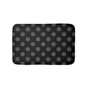 Graue Polka-Punkte auf schwarz Badematte