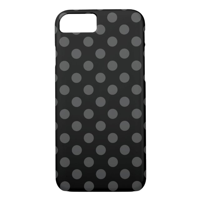 Graue Polka-Punkte auf schwarz Case-Mate iPhone Hülle (Rückseite)
