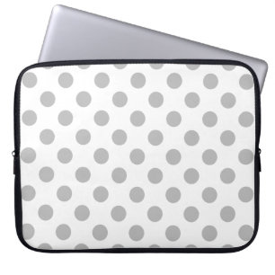 Graue Polka-Punkte auf weiß Laptopschutzhülle