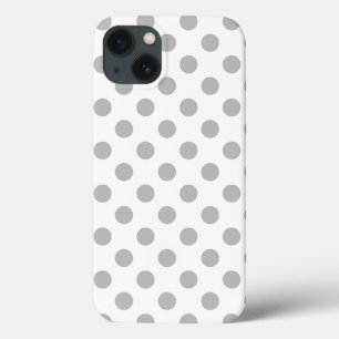 Graue Polka Punkte auf weißem Case-Mate iPhone Geh Hülle
