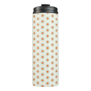 Graue Polka-Punkte mit gelbem Mittelpunkt pp3 Thermosbecher