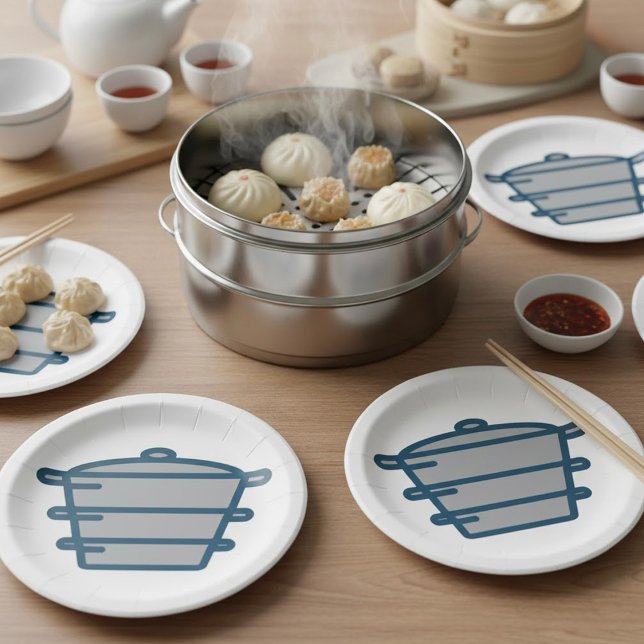 Graue Pot Paper-Teller Pappteller (Von Creator hochgeladen)