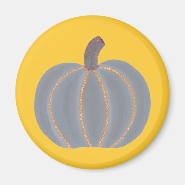 Graue Pumpkin Orange Lights Halloween Magnete (Vorne)