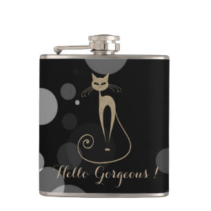 Graue Punkte auf schwarzem Hintergrund, Katze, Hal Flachmann