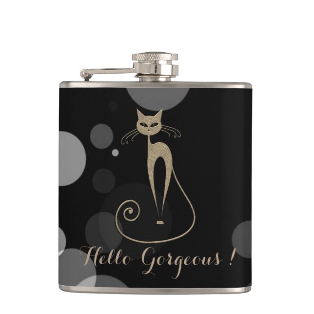 Graue Punkte auf schwarzem Hintergrund, Katze, Hal Flachmann (Vorderseite)