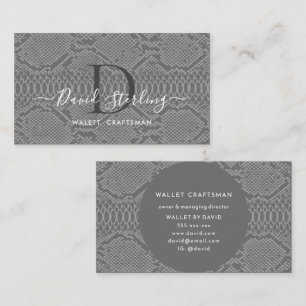 Graue Python Skin Business Card Visitenkarte