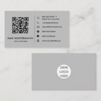 Graue QR Code Visitenkarte Gestalten