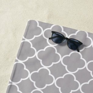 Graue Quatrefolie, Latticework, marokkanischer Tre Strandtuch