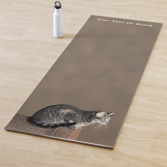 Graue Rauchkatze mit Tabby-Muster Yogamatte (Beispiel)