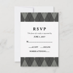 Graue Raute-Antwort-Karte RSVP Karte