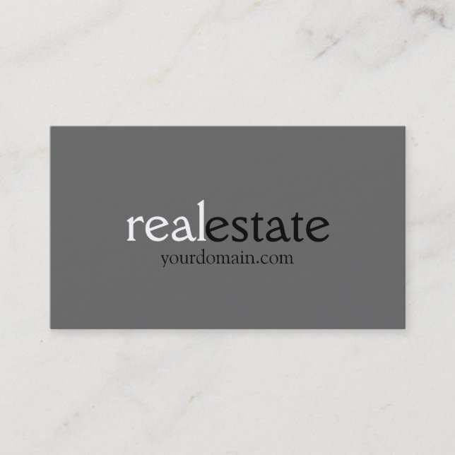 Graue Real Anwesen Agent Business Card Visitenkarte (Vorderseite)