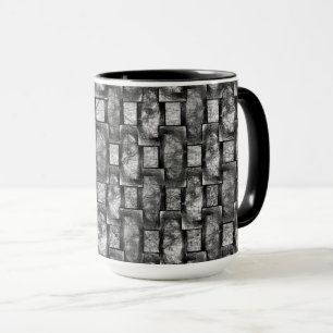 Graue rechteckige Teller, geschnitzt und gefärbt Tasse