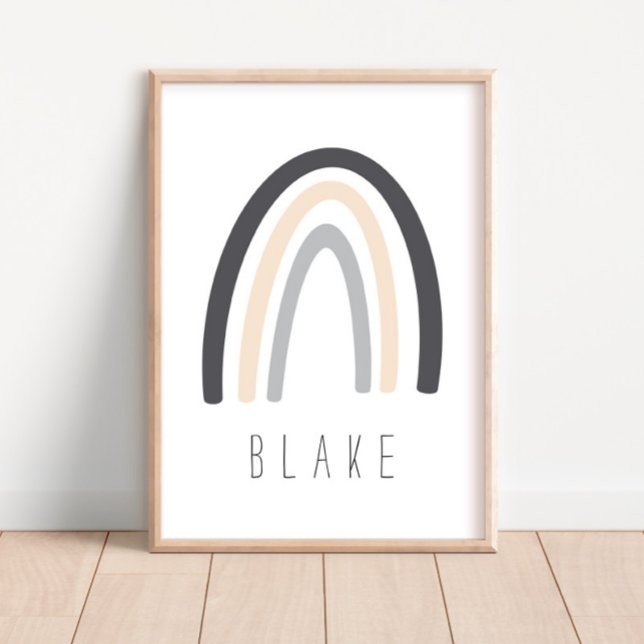 Graue Regenbogenbezeichnung Kinderzimmer Decor Pos Poster (Von Creator hochgeladen)