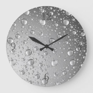 Graue Regenfälle Große Wanduhr