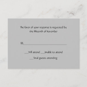 Graue Remissionskarte RSVP Karte