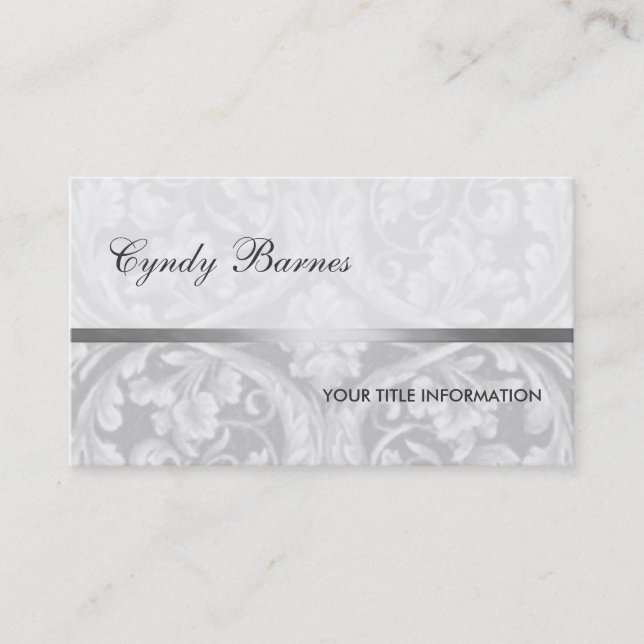 Graue Renaissance-Damaskus-Visitenkarte Visitenkarte (Vorderseite)