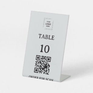 Graue Restaurant-Tischnummer QR-Code-Scan zum Best Sockelschild