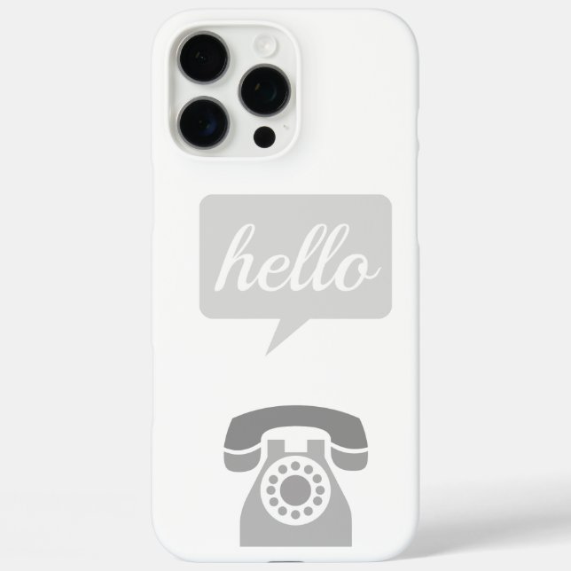 Graue Retro-Telefon Hallo Case-Mate iPhone Hülle (Rückseite)