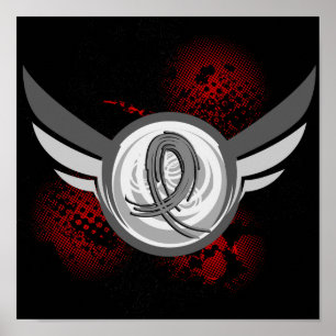 Graue Ribbon-und Flügel Parkinson-Krankheit Poster